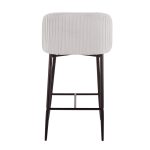 Fran Pleated Black Metal Silver Velvet Contemporary Counter Stools (Set of 2) 15 Fran Pleated Black Metal Silver Velvet Contemporary Counter Stools (Set of 2)