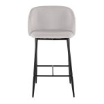 Fran Pleated Black Metal Silver Velvet Contemporary Counter Stools (Set of 2) 16 Fran Pleated Black Metal Silver Velvet Contemporary Counter Stools (Set of 2)