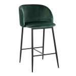 Fran Pleated Green Velvet Black Metal Contemporary Counter Stools (Set of 2) 12 Fran Pleated Green Velvet Black Metal Contemporary Counter Stools (Set of 2)