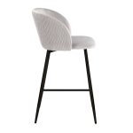 Fran Pleated Silver Velvet Black Metal Contemporary Counter Stools (Set of 2) 13 Fran Pleated Silver Velvet Black Metal Contemporary Counter Stools (Set of 2)