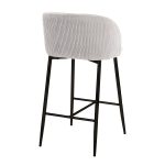 Fran Pleated Silver Velvet Black Metal Contemporary Counter Stools (Set of 2) 14 Fran Pleated Silver Velvet Black Metal Contemporary Counter Stools (Set of 2)