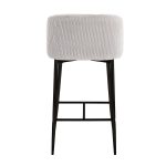 Fran Pleated Silver Velvet Black Metal Contemporary Counter Stools (Set of 2) 15 Fran Pleated Silver Velvet Black Metal Contemporary Counter Stools (Set of 2)