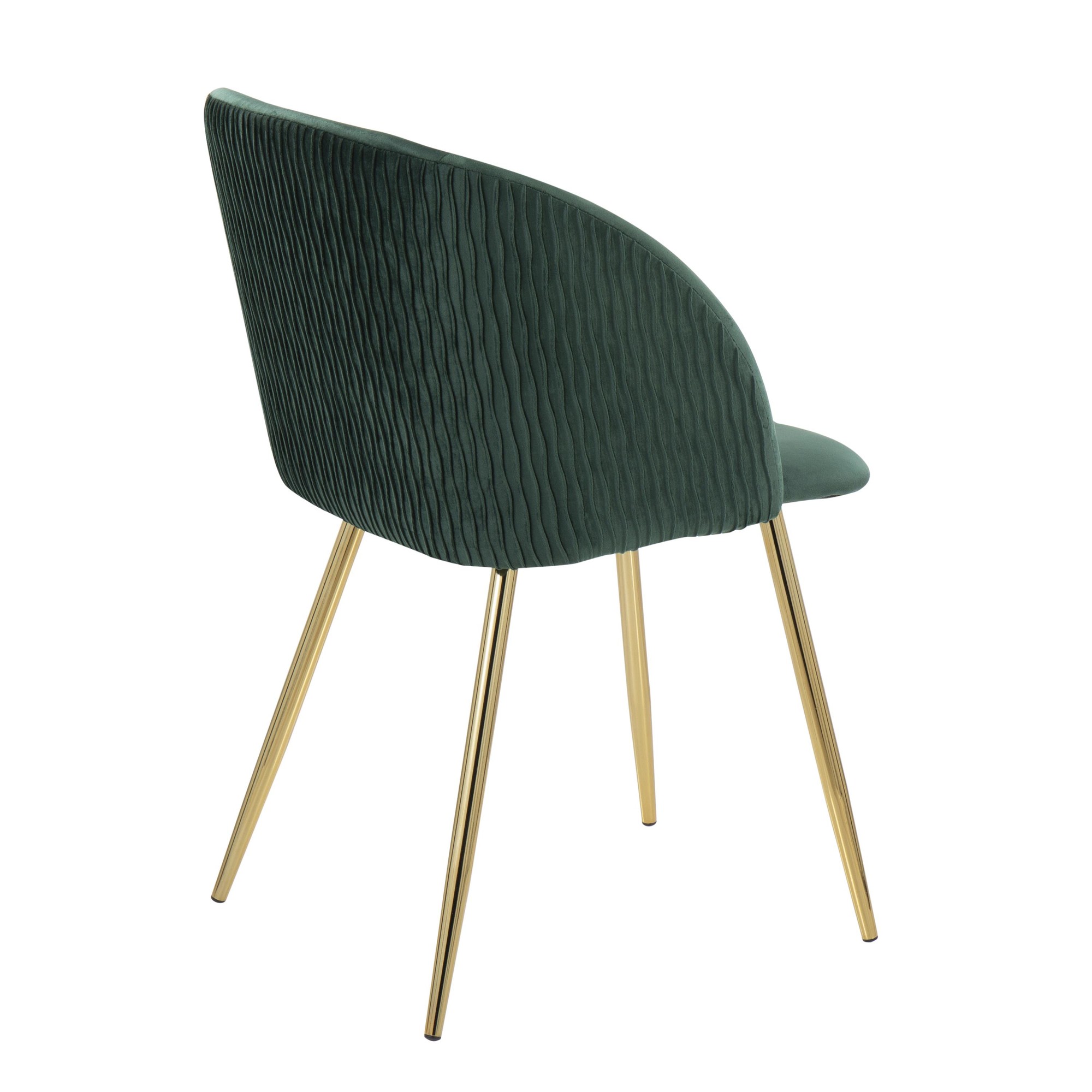 Fran Pleated Waves Emerald Green Velvet Contemporary Dining Chairs (Set of 2) 5 Fran Pleated Waves Emerald Green Velvet Contemporary Dining Chairs (Set of 2) - Image 5
