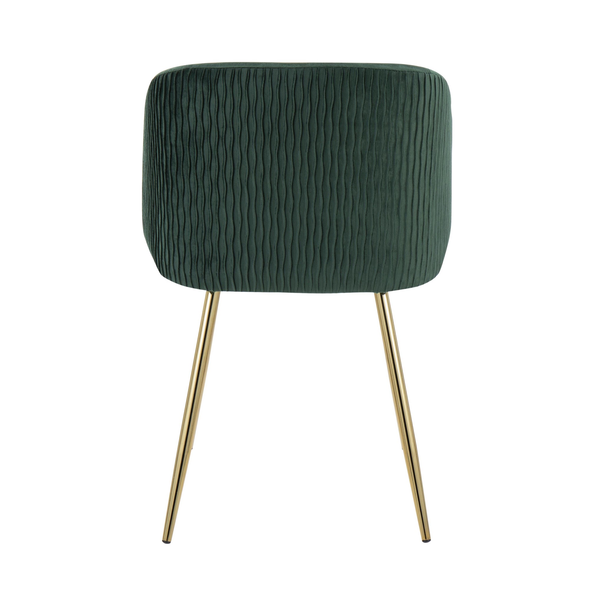 Fran Pleated Waves Emerald Green Velvet Contemporary Dining Chairs (Set of 2) 6 Fran Pleated Waves Emerald Green Velvet Contemporary Dining Chairs (Set of 2) - Image 6