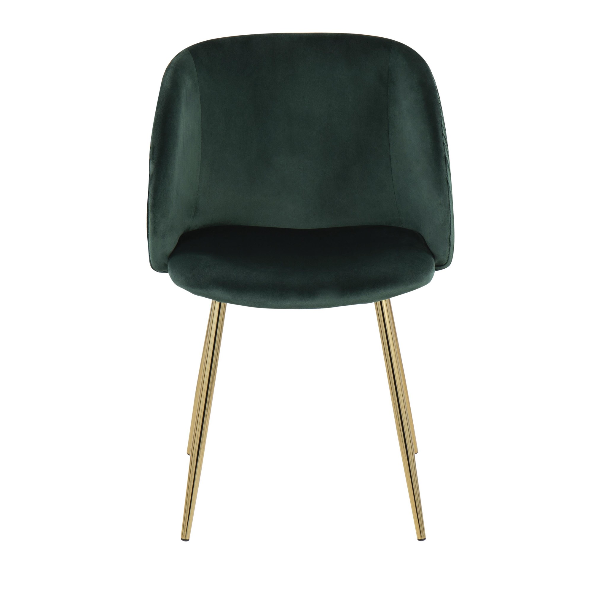 Fran Pleated Waves Emerald Green Velvet Contemporary Dining Chairs (Set of 2) 7 Fran Pleated Waves Emerald Green Velvet Contemporary Dining Chairs (Set of 2) - Image 7
