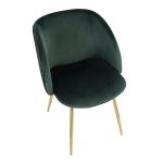Fran Pleated Waves Emerald Green Velvet Contemporary Dining Chairs (Set of 2) 18 Fran Pleated Waves Emerald Green Velvet Contemporary Dining Chairs (Set of 2)