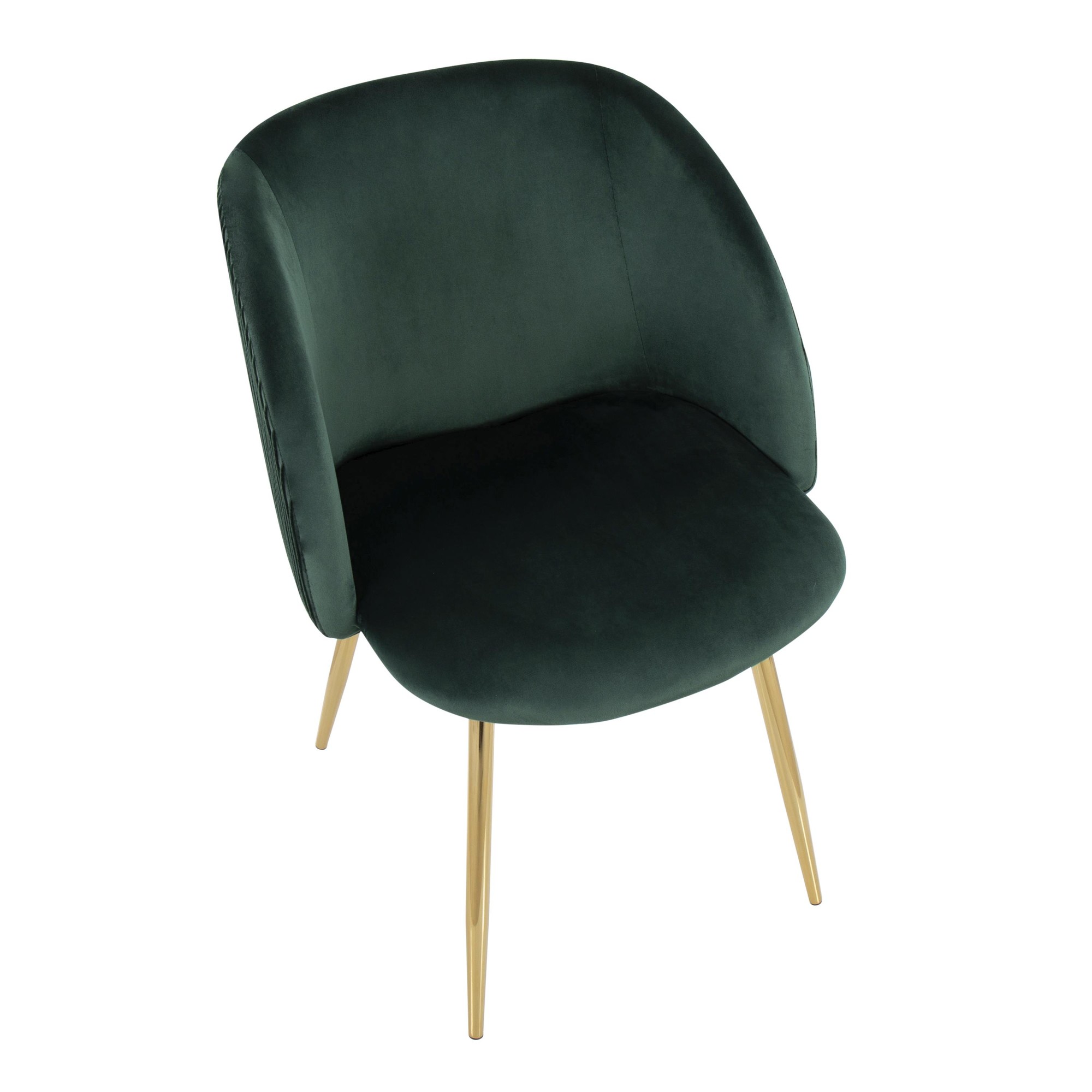 Fran Pleated Waves Emerald Green Velvet Contemporary Dining Chairs (Set of 2) 8 Fran Pleated Waves Emerald Green Velvet Contemporary Dining Chairs (Set of 2) - Image 8