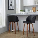 Fran Walnut Black Faux Leather Counter Stools (Set of 2) 11 Fran Walnut Black Faux Leather Counter Stools (Set of 2)