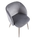 Fran Walnut Grey Velvet Contemporary Dining Chairs (Set of 2) 24 Fran Walnut Grey Velvet Contemporary Dining Chairs (Set of 2)