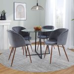 Fran Walnut Grey Velvet Contemporary Dining Chairs (Set of 2) 16 Fran Walnut Grey Velvet Contemporary Dining Chairs (Set of 2)