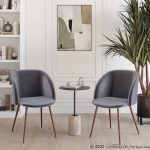 Fran Walnut Grey Velvet Contemporary Dining Chairs (Set of 2) 17 Fran Walnut Grey Velvet Contemporary Dining Chairs (Set of 2)
