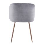 Fran Walnut Grey Velvet Contemporary Dining Chairs (Set of 2) 19 Fran Walnut Grey Velvet Contemporary Dining Chairs (Set of 2)