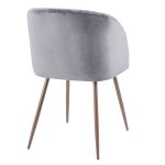 Fran Walnut Grey Velvet Contemporary Dining Chairs (Set of 2) 20 Fran Walnut Grey Velvet Contemporary Dining Chairs (Set of 2)
