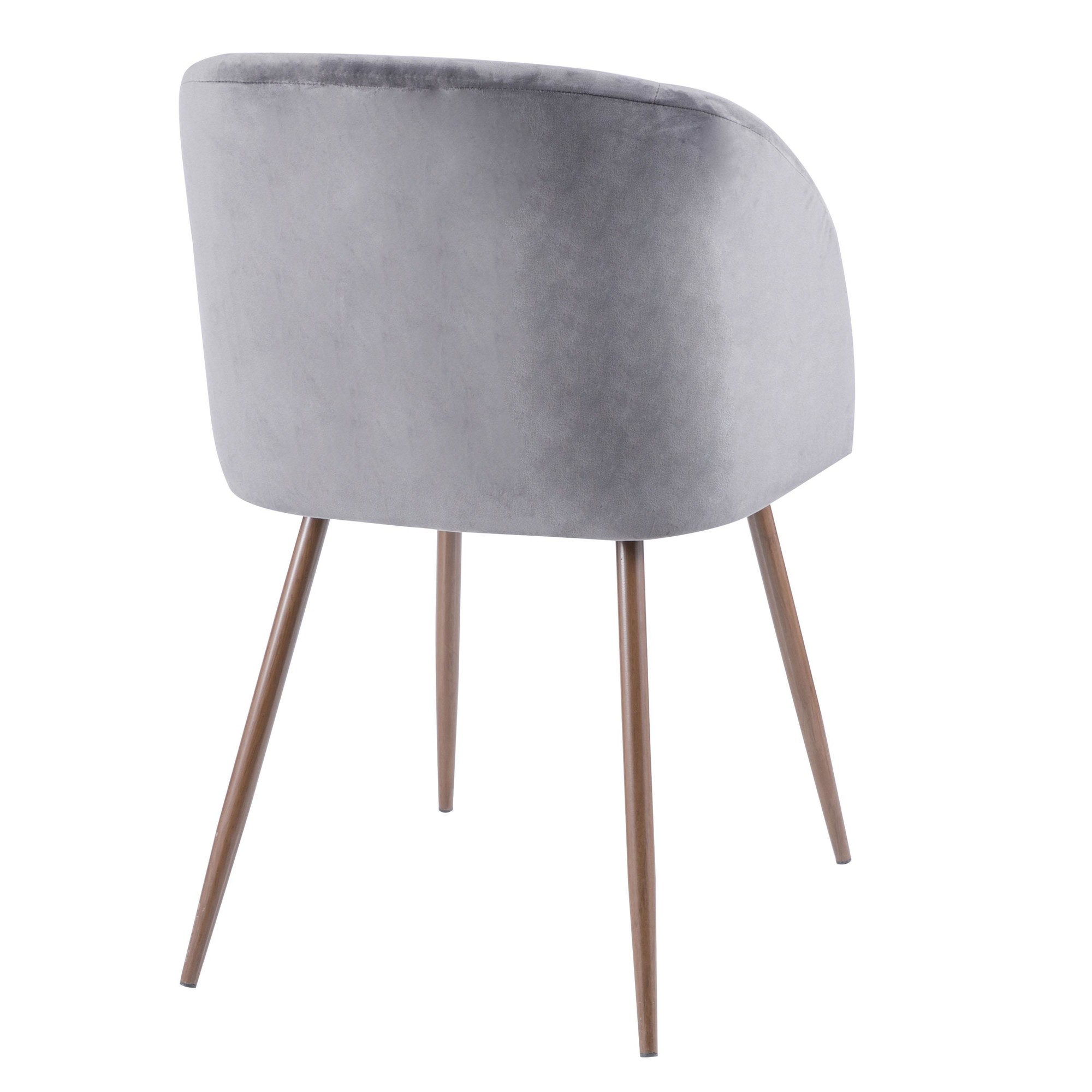 Fran Walnut Grey Velvet Contemporary Dining Chairs (Set of 2) 7 Fran Walnut Grey Velvet Contemporary Dining Chairs (Set of 2) - Image 7