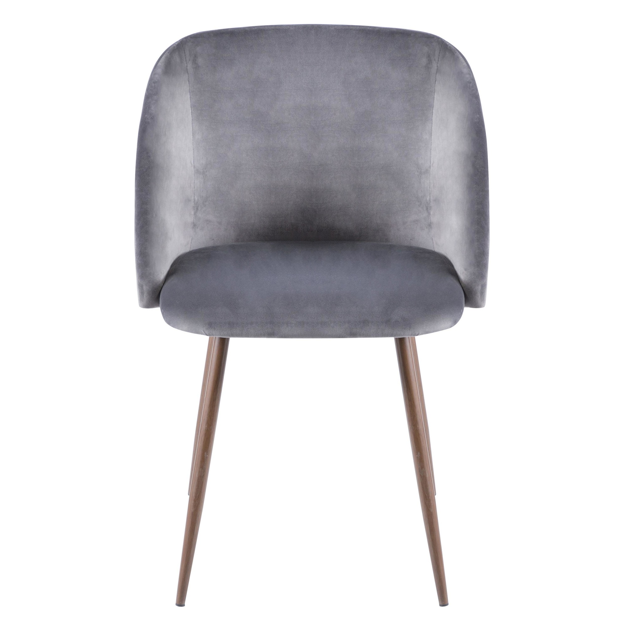 Fran Walnut Grey Velvet Contemporary Dining Chairs (Set of 2) 8 Fran Walnut Grey Velvet Contemporary Dining Chairs (Set of 2) - Image 8