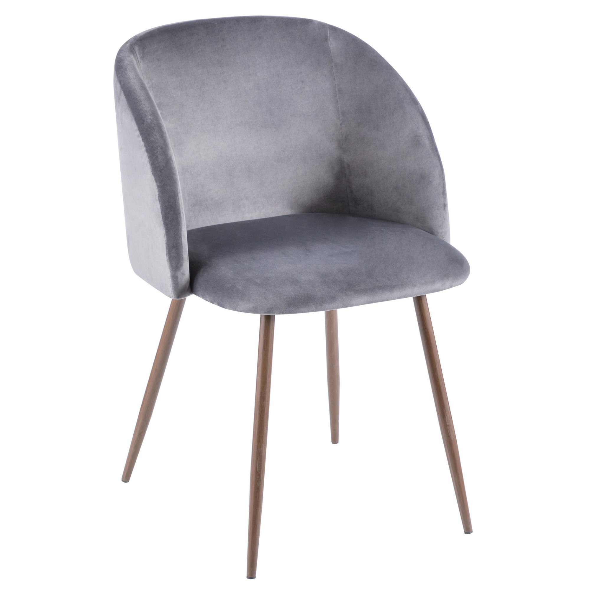 Fran Walnut Grey Velvet Contemporary Dining Chairs (Set of 2) 9 Fran Walnut Grey Velvet Contemporary Dining Chairs (Set of 2) - Image 9