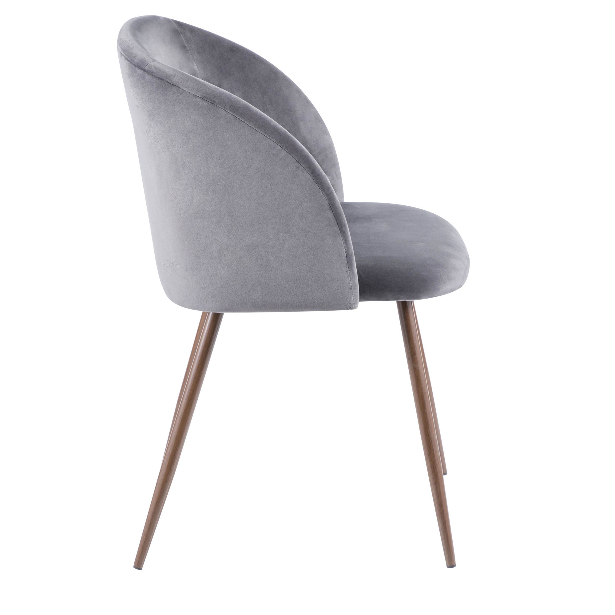 Fran Walnut Grey Velvet Contemporary Dining Chairs (Set of 2) 10 Fran Walnut Grey Velvet Contemporary Dining Chairs (Set of 2) - Image 10