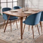 Fran Walnut and Blue Velvet Contemporary Dining Chairs (Set of 2) 12 Fran Walnut and Blue Velvet Contemporary Dining Chairs (Set of 2)