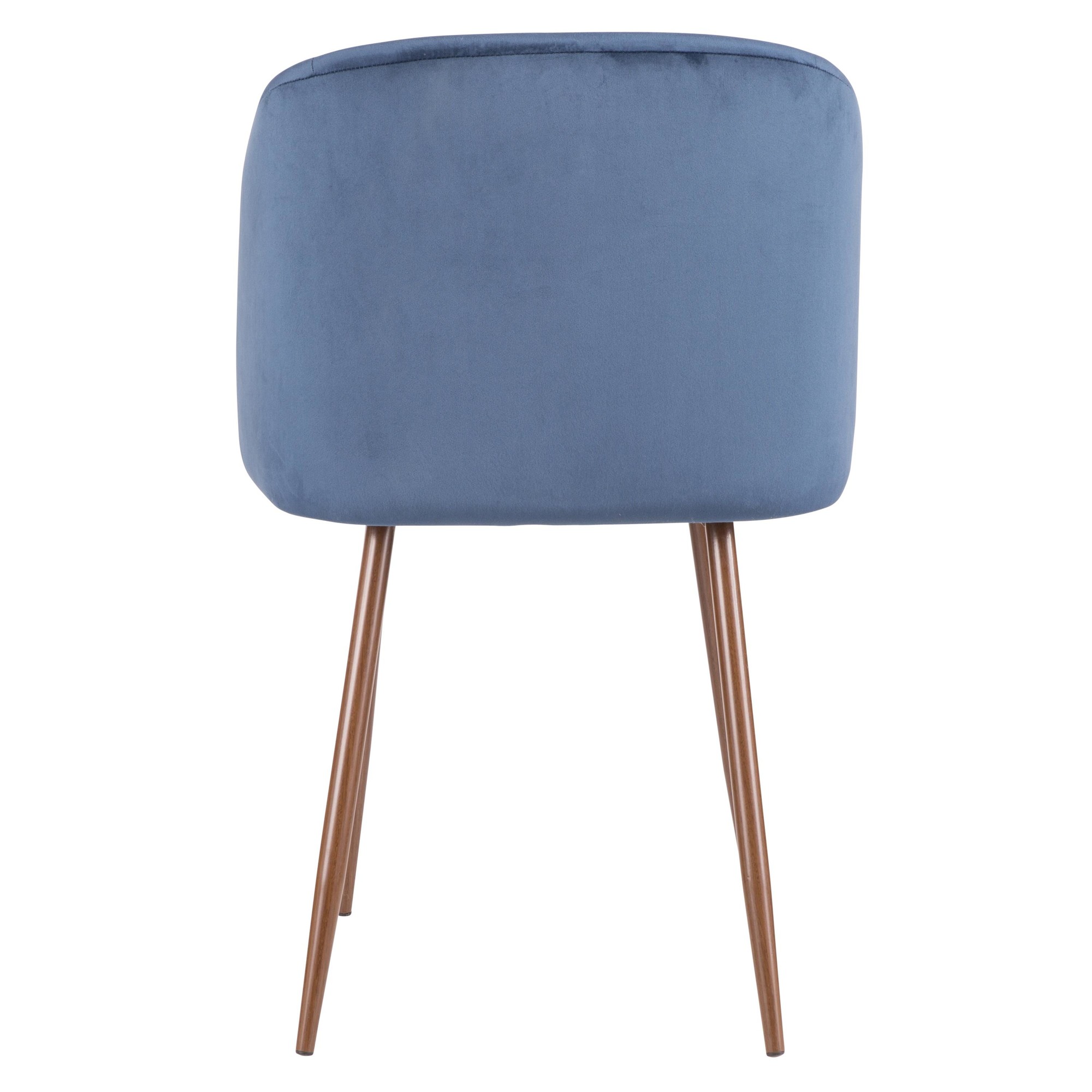 Fran Walnut and Blue Velvet Contemporary Dining Chairs (Set of 2) 7 Fran Walnut and Blue Velvet Contemporary Dining Chairs (Set of 2) - Image 7