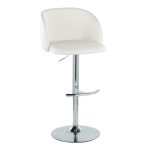Fran White Faux Leather Chrome Contemporary Adjustable Barstools (Set of 2) 14 Fran White Faux Leather Chrome Contemporary Adjustable Barstools (Set of 2)