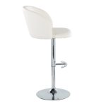 Fran White Faux Leather Chrome Contemporary Adjustable Barstools (Set of 2) 15 Fran White Faux Leather Chrome Contemporary Adjustable Barstools (Set of 2)