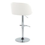 Fran White Faux Leather Chrome Contemporary Adjustable Barstools (Set of 2) 16 Fran White Faux Leather Chrome Contemporary Adjustable Barstools (Set of 2)