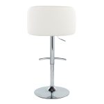 Fran White Faux Leather Chrome Contemporary Adjustable Barstools (Set of 2) 17 Fran White Faux Leather Chrome Contemporary Adjustable Barstools (Set of 2)