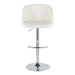 Fran White Faux Leather Chrome Contemporary Adjustable Barstools (Set of 2) 18 Fran White Faux Leather Chrome Contemporary Adjustable Barstools (Set of 2)