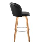 Fran Zebra Wood Black Faux Leather Swivel Barstool 29 (Set of 2) 15 Fran Zebra Wood Black Faux Leather Swivel Barstool 29 (Set of 2)