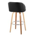 Fran Zebra Wood Black Faux Leather Swivel Barstool 29 (Set of 2) 16 Fran Zebra Wood Black Faux Leather Swivel Barstool 29 (Set of 2)