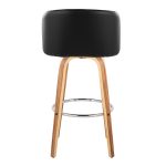 Fran Zebra Wood Black Faux Leather Swivel Barstool 29 (Set of 2) 17 Fran Zebra Wood Black Faux Leather Swivel Barstool 29 (Set of 2)