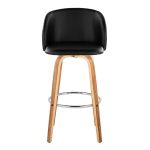 Fran Zebra Wood Black Faux Leather Swivel Barstool 29 (Set of 2) 18 Fran Zebra Wood Black Faux Leather Swivel Barstool 29 (Set of 2)