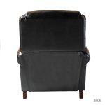 Franco Black Genuine Leather Mid-Century Modern Nailhead Trim Recliner 9 Franco Black Genuine Leather Mid-Century Modern Nailhead Trim Recliner