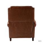 Franco Brown Genuine Leather Mid-Century Modern Nailhead Trim Recliner 9 Franco Brown Genuine Leather Mid-Century Modern Nailhead Trim Recliner