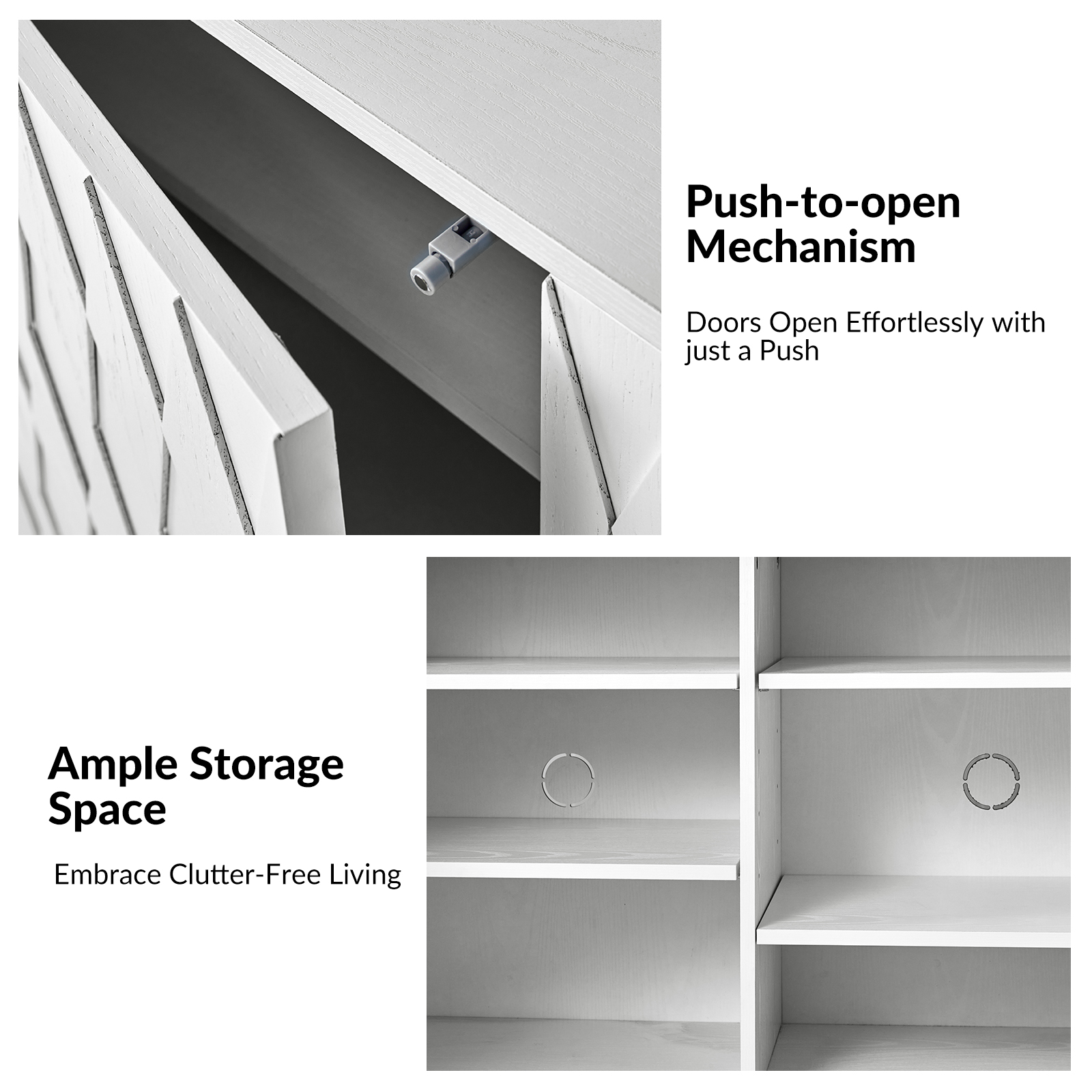 Frank White Geometric Diamond 3-Door Modern Sideboard 4 Frank White Geometric Diamond 3-Door Modern Sideboard - Image 4