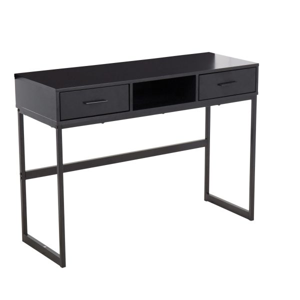 Franklin Black Contemporary Console Table with Storage 1