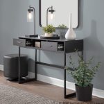 Franklin Black Contemporary Console Table with Storage