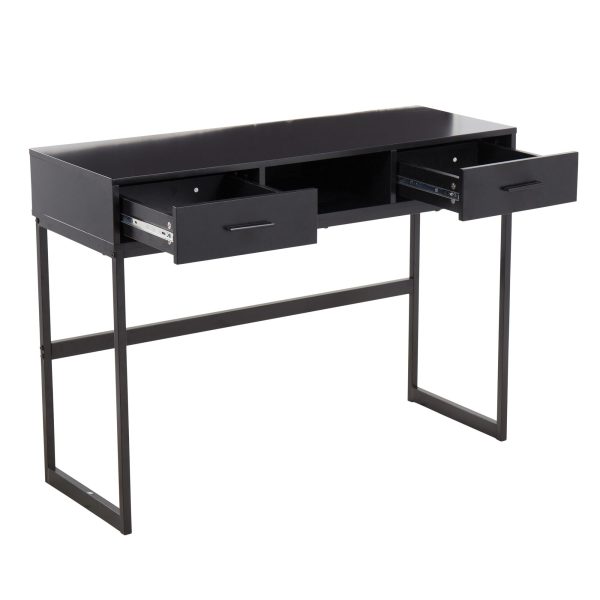 Franklin Black Contemporary Console Table with Storage 2