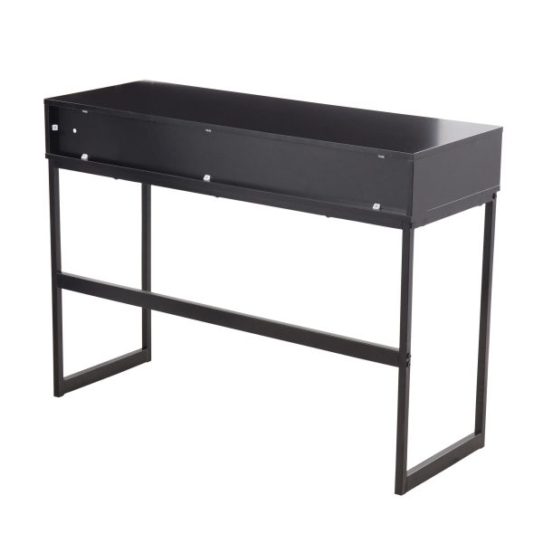 Franklin Black Contemporary Console Table with Storage 4