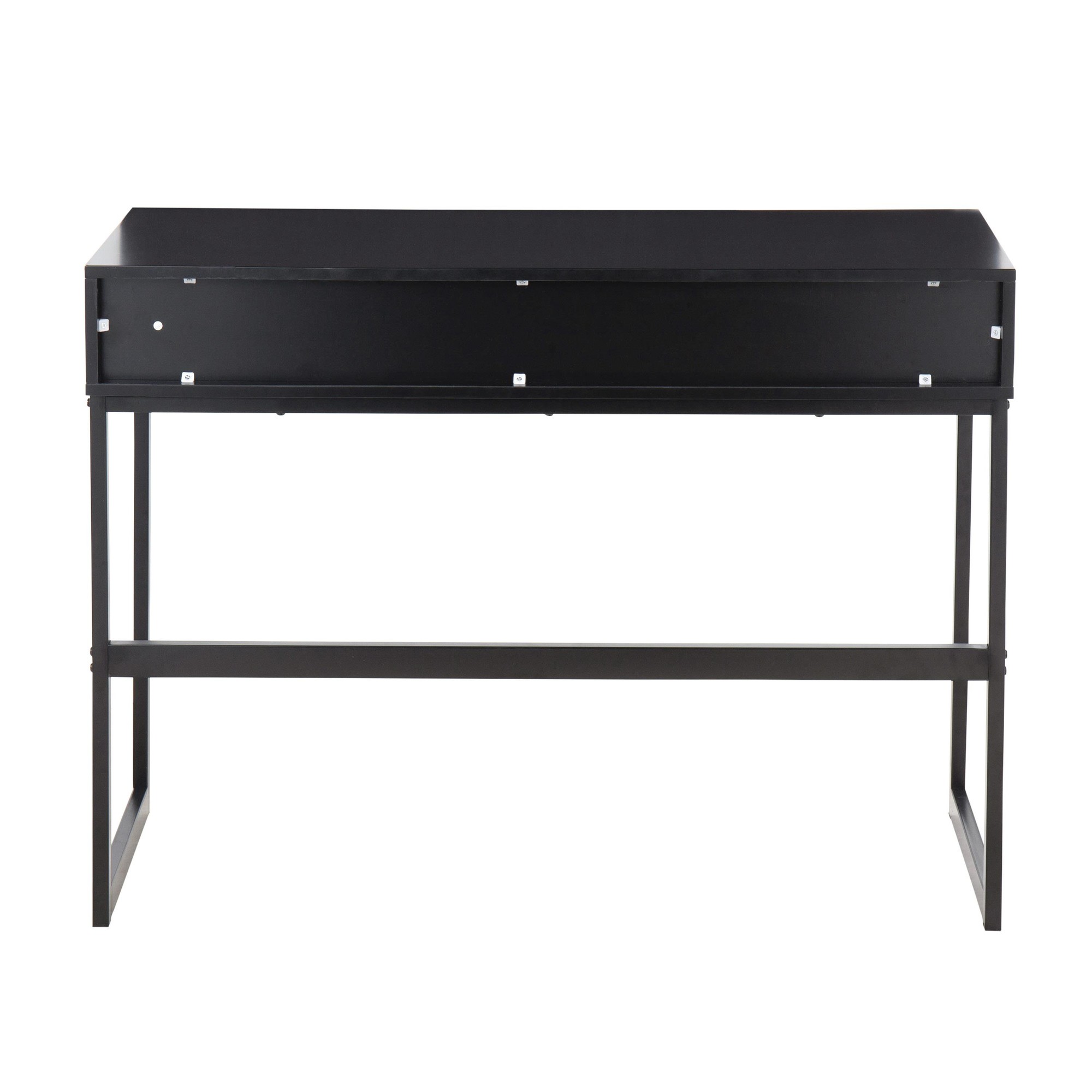 Franklin Black Contemporary Console Table with Storage 6 Franklin Black Contemporary Console Table with Storage - Image 6