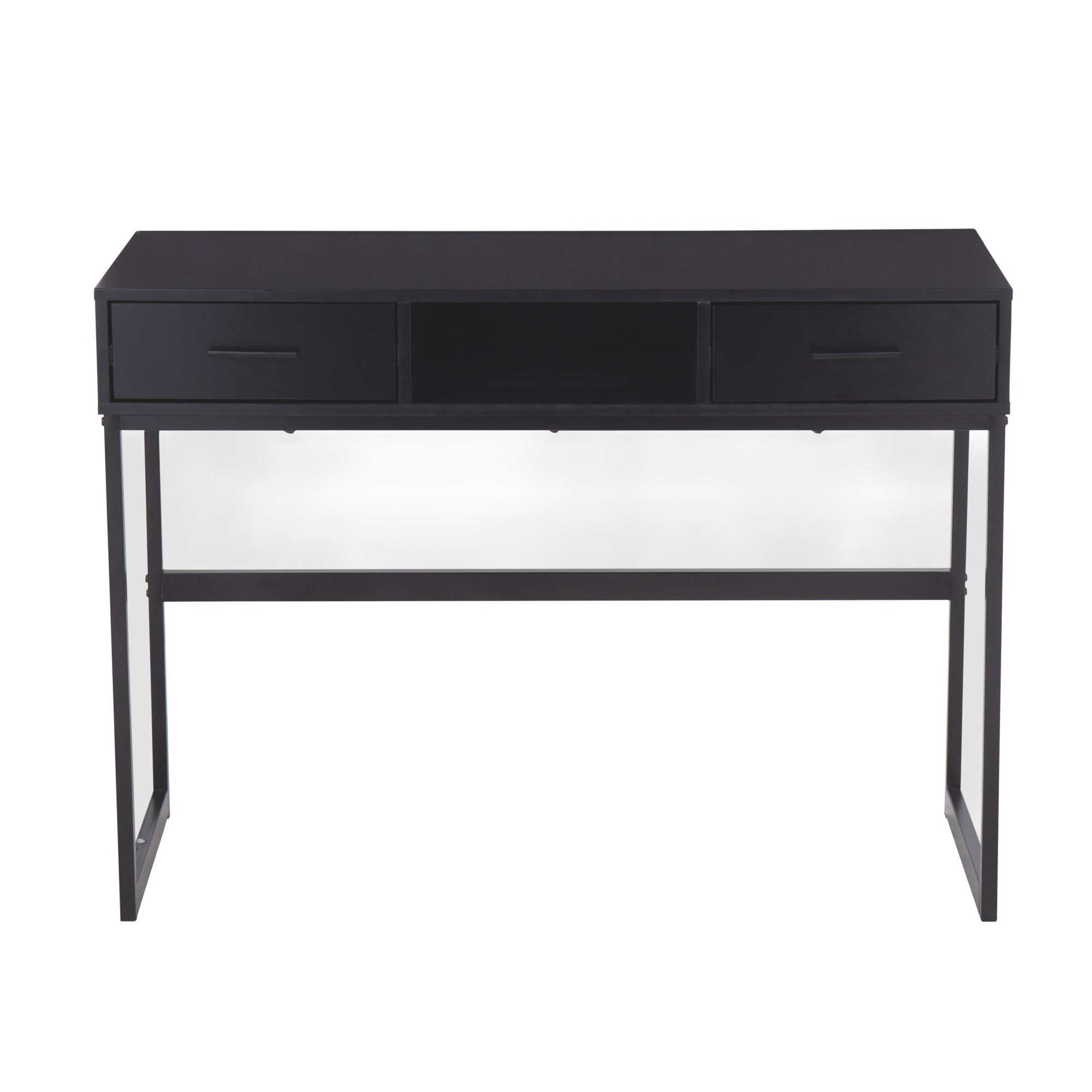 Franklin Black Contemporary Console Table with Storage 7 Franklin Black Contemporary Console Table with Storage - Image 7