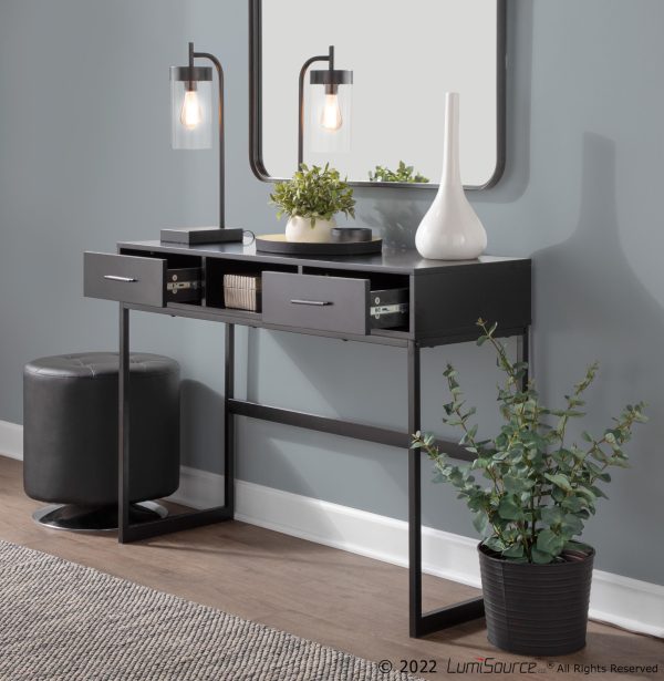 Franklin Black Contemporary Console Table with Storage