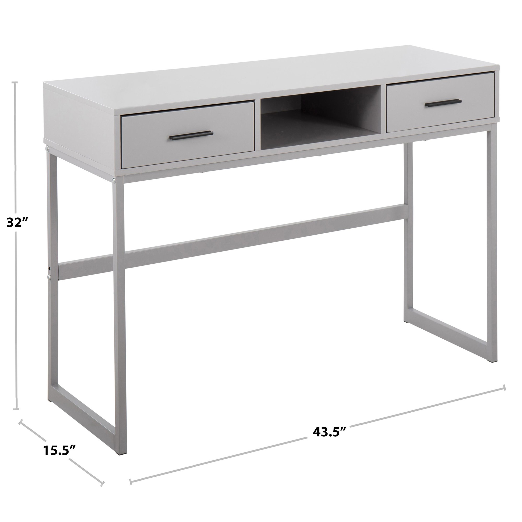 Franklin Black Contemporary Console Table with Storage 9 Franklin Black Contemporary Console Table with Storage - Image 9