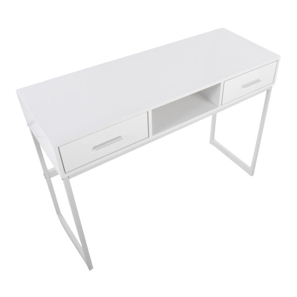 Franklin White Contemporary Console Table with Storage 10