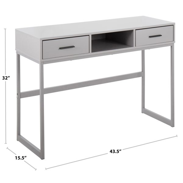 Franklin White Contemporary Console Table with Storage 11