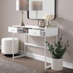 Franklin White Contemporary Console Table with Storage
