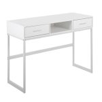 Franklin White Contemporary Console Table with Storage