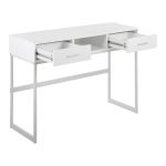 Franklin White Contemporary Console Table with Storage