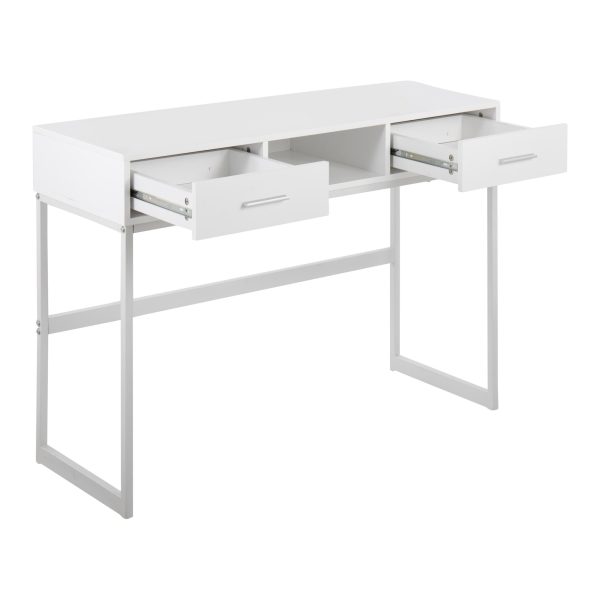 Franklin White Contemporary Console Table with Storage 5