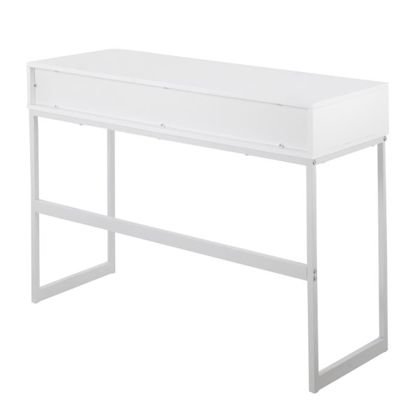 Franklin White Contemporary Console Table with Storage 7